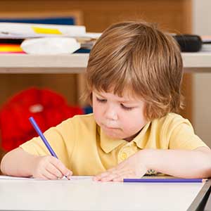child writing
